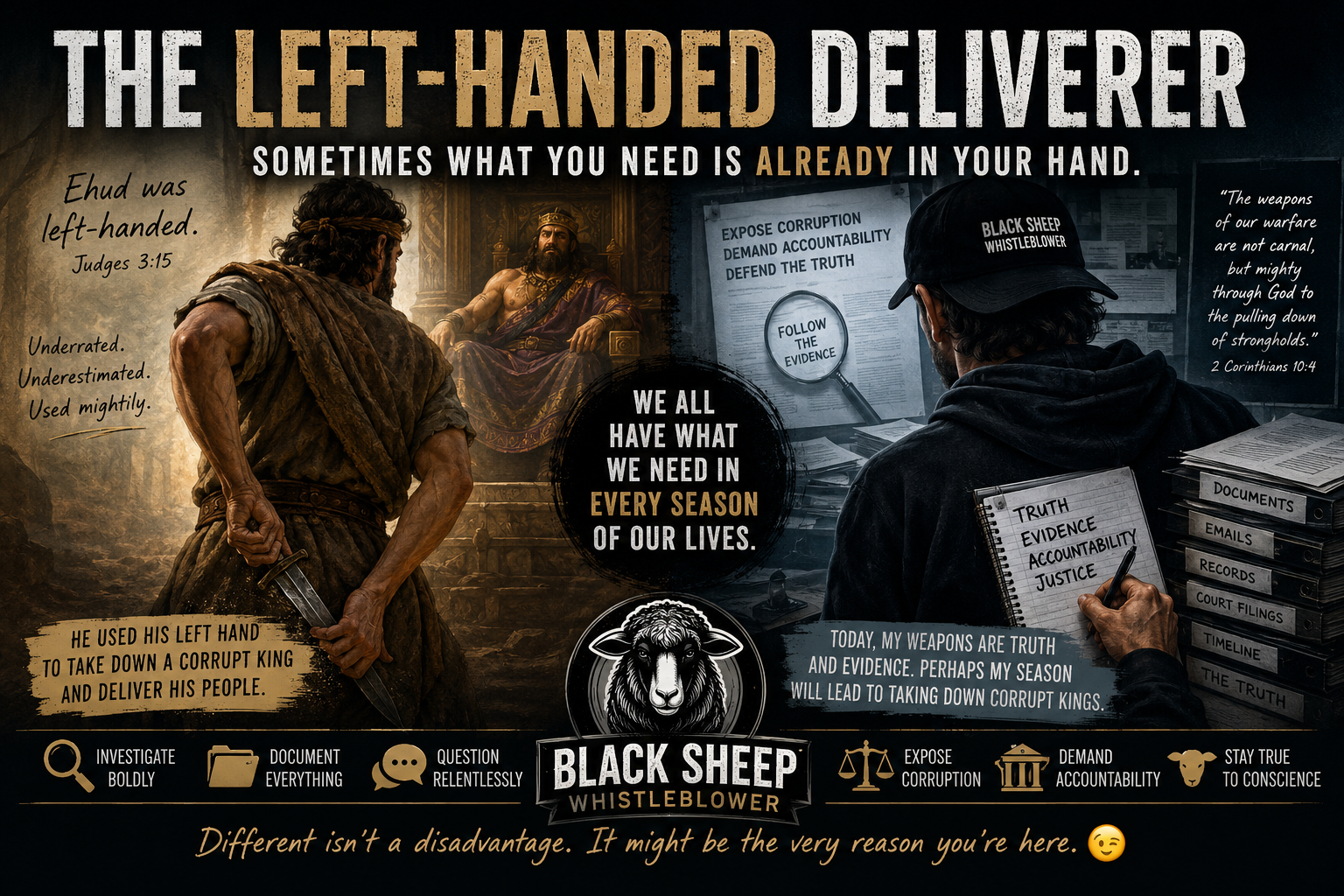 🐑 THE LEFT-HANDED DELIVERER: SOMETIMES WHAT YOU NEED IS ALREADY IN YOUR HAND
