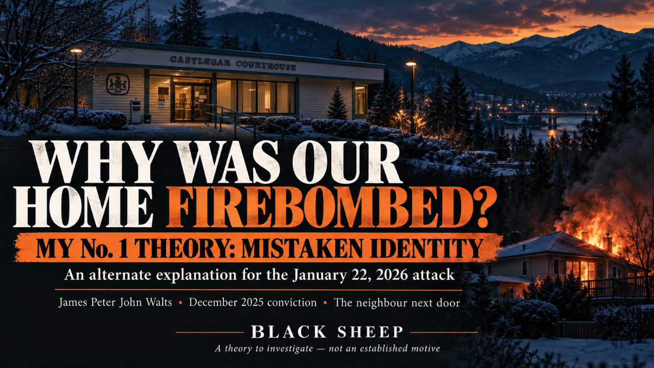 WHY WAS OUR HOME FIREBOMBED?  MY No. 1 THEORY: MISTAKEN IDENTITY – An alternate explanation for the January 22, 2026 attack